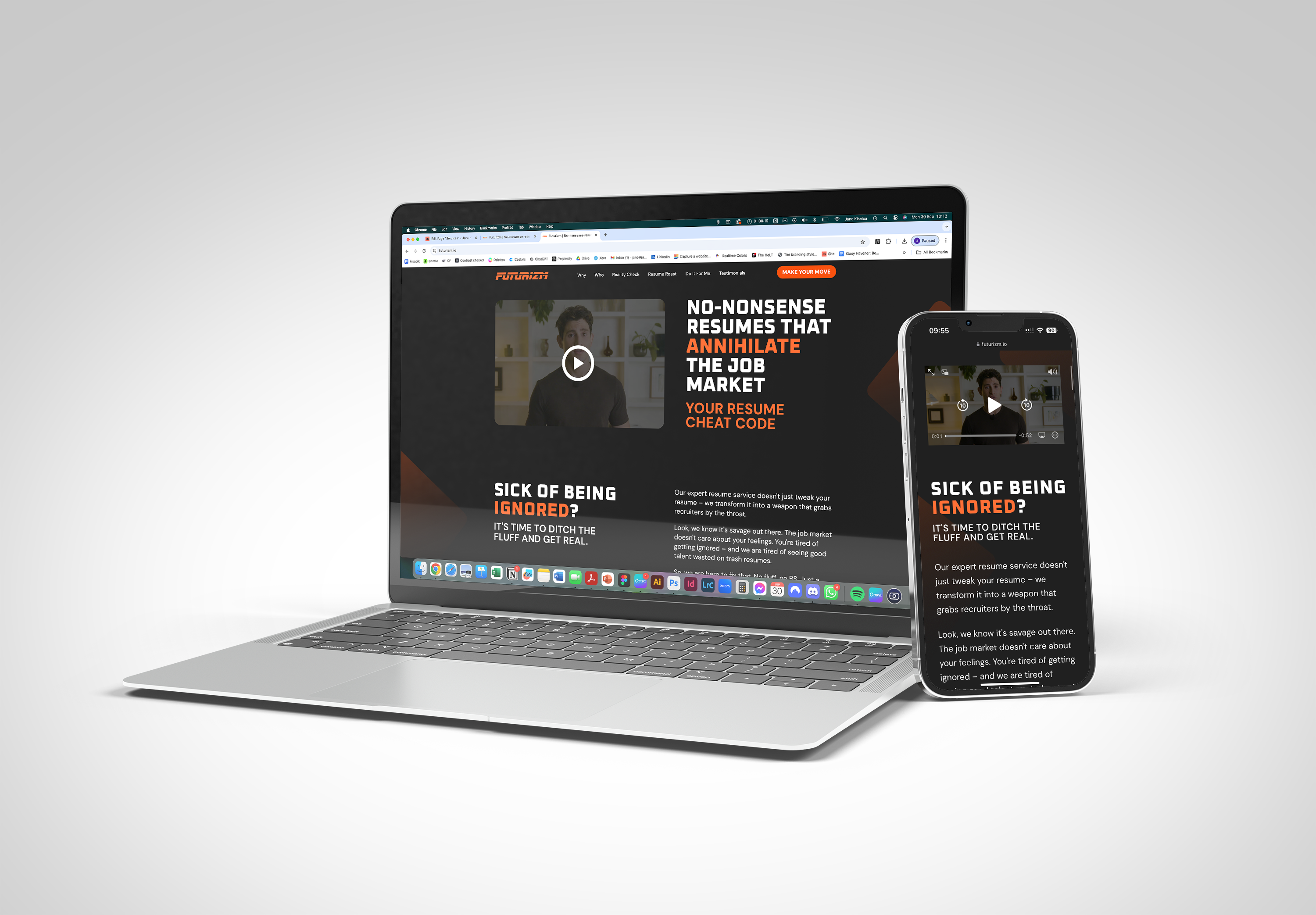 Futurizm landing page design